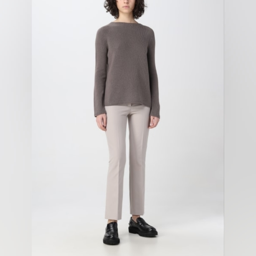 NWT S Max Mara cotton blend straight crop business casual pants sz 10